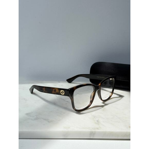 NEW Gucci GG1340O Brown Square Logo Eyeglasses Frames - Picture 5 of 8